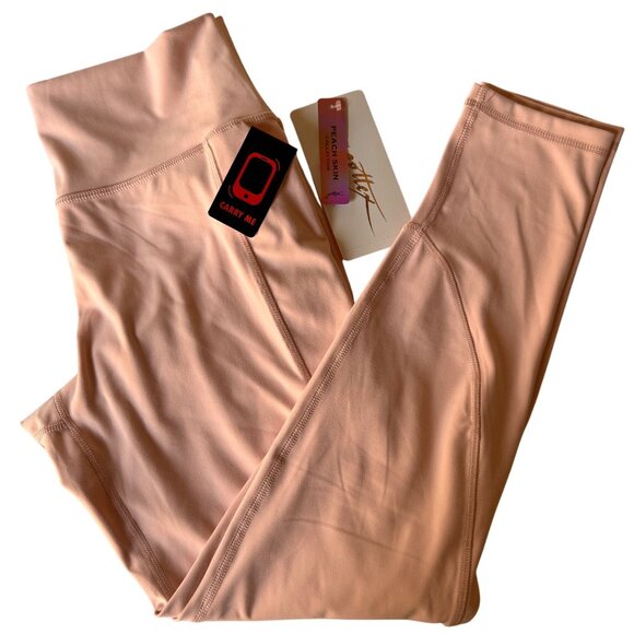 Gottex Peach Skin Collection Peach Whip Compression Leggings W/ Phone Pocket Sli - Picture 12 of 12